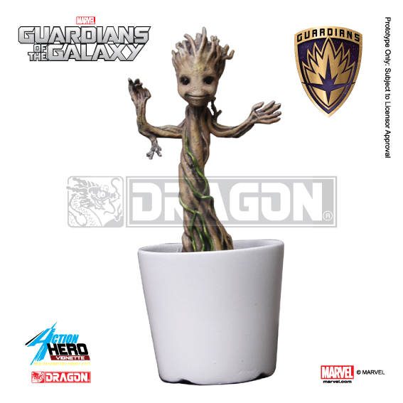 Dragon Models 7 Guardians of Galaxy - Baby Groot Model Kit, Action Hero  Vignette