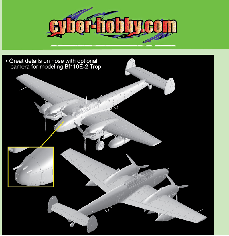 5560 - 1/48 Bf-110E-2 Tropical - Cyber-Hobby Plastic Model Kits 