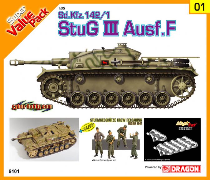 9101 - 1/35 Sd.Kfz.142/1 StuG.III Ausf.F - Cyber-Hobby Plastic 