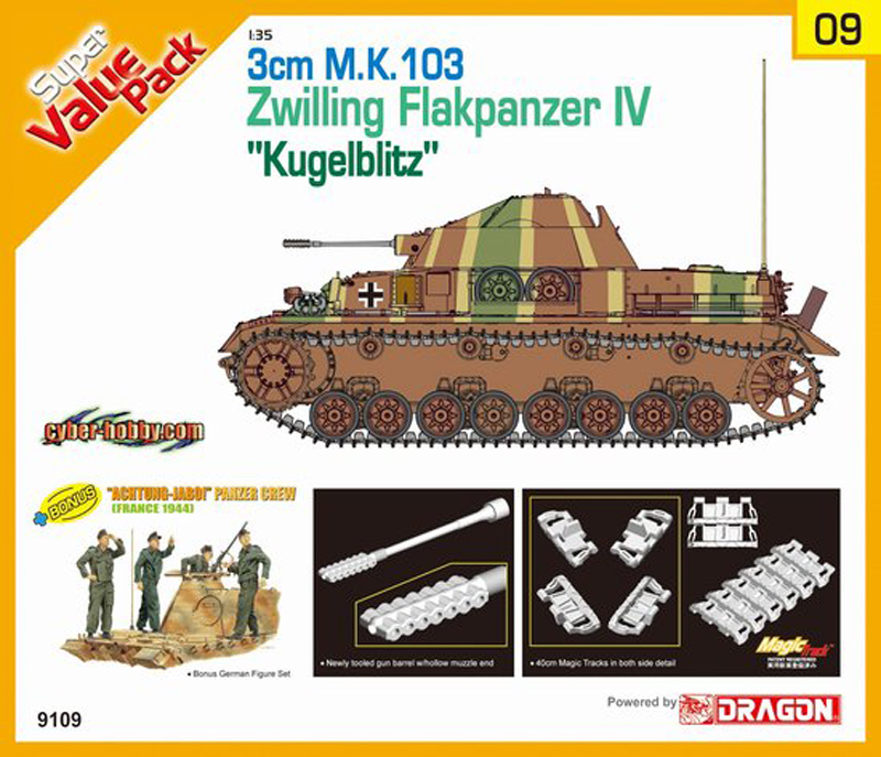 Dragon 6136 3 cm Flakpanzer IV Kugelblitz 1/35 scale plastic model kit 