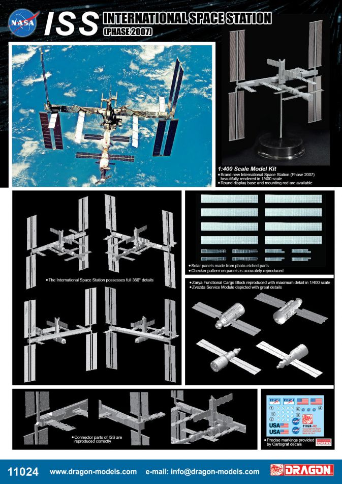 Dragon 11024 échelle 1/400 station spatiale internationale 2007 2020 nouveaux 