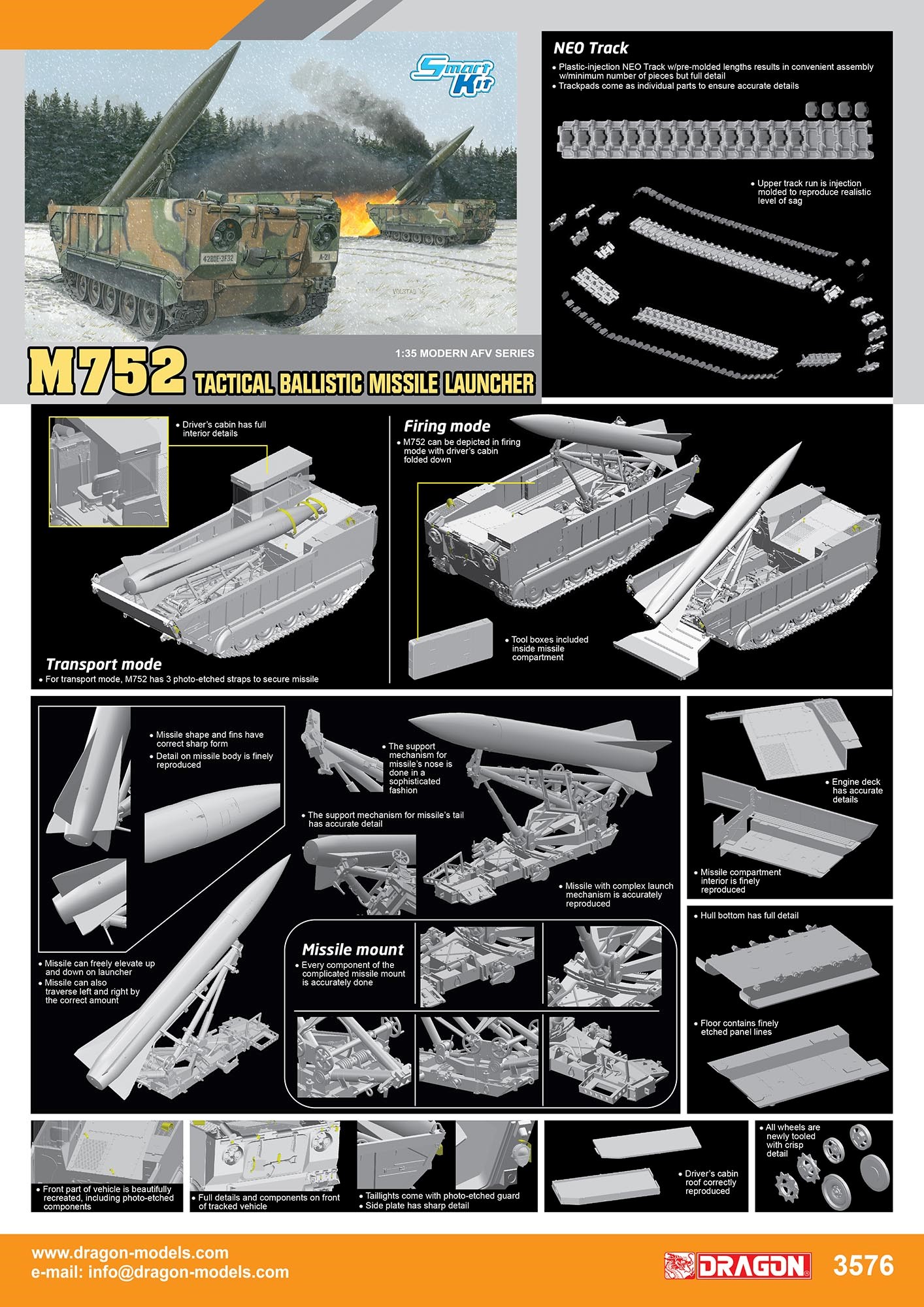 Dragon Models 1/35 US M752 Tactical Ballistic Missile Launcher