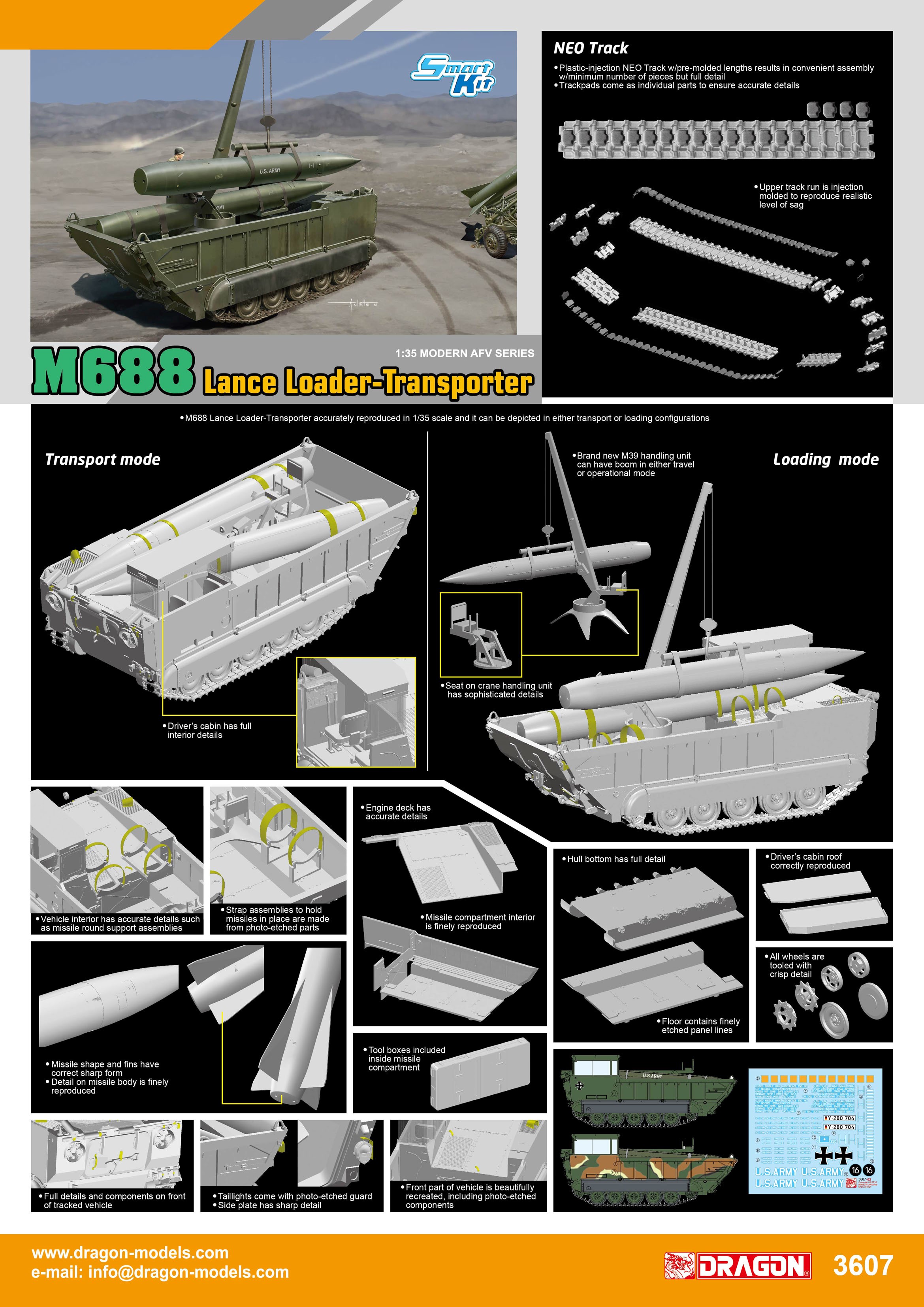 3607 - 1/35 M688 Lance Loader-Transporter - Dragon Plastic Model Kits