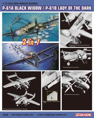 A-7 2In1 Aereo Plane Kit DRAGON 1:72 DR5121 He219A-0 