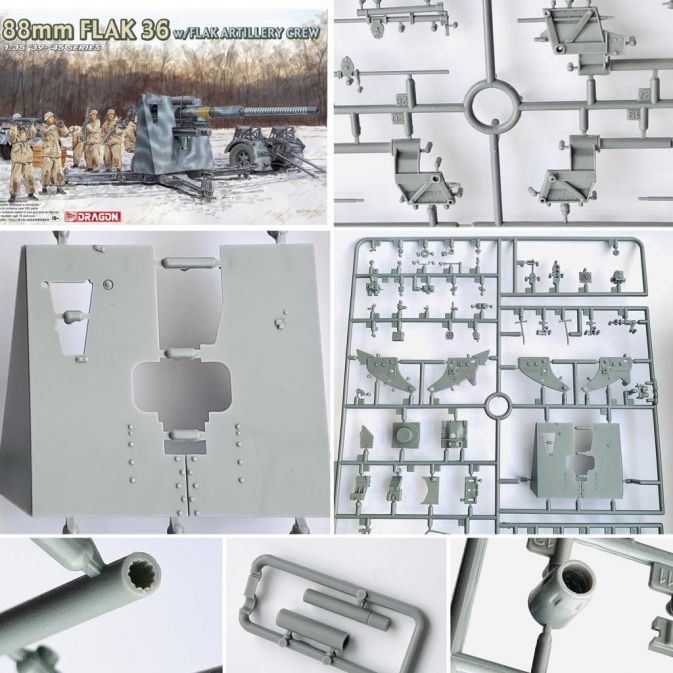 6260 - 1/35 88mm Flak 36 w/Flak Artillery Crew - Dragon Plastic