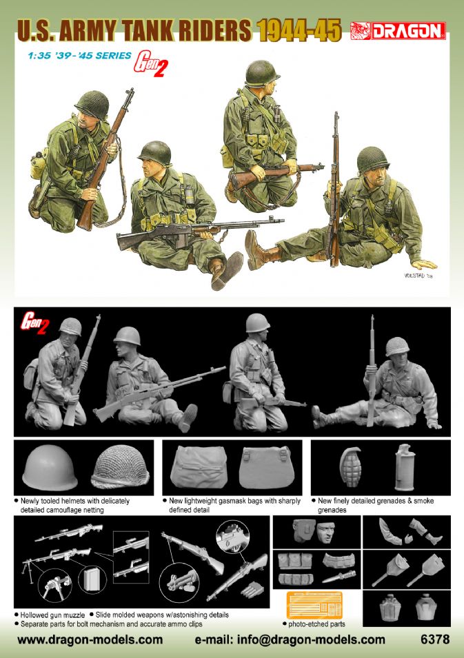 6378 - 1/35 U.S. Army Tank Riders 1944-45 - Dragon Plastic Model Kits