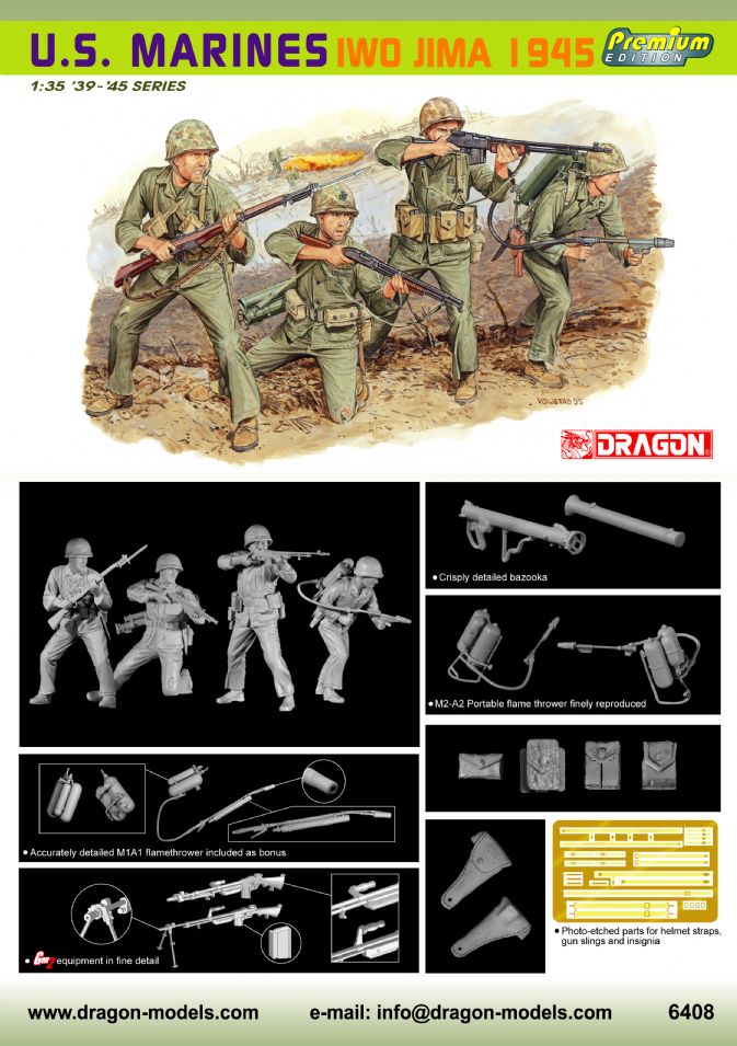6408 - 1/35 U.S. Marines (Iwo Jima 1945) - Dragon Plastic Model Kits