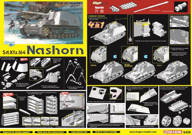 6459 - Sd.Kfz.164 Nashorn (4 in 1) - Dragon Plastic Model Kits