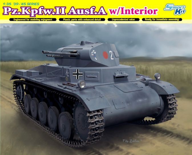 6687 1 35 Pz Kpfw Ii Ausf A W Interior Dragon Plastic Model Kits