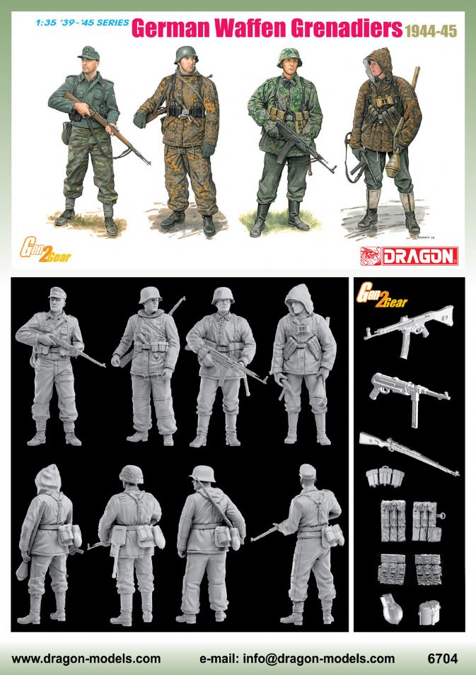 6704 - 1/35 German Waffen Grenadiers 1944-45 (4 Figures Set 