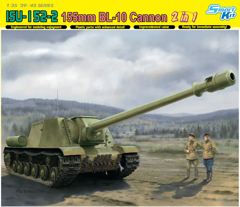 6796 - 1/35 ISU-152-2 155mm BL-10 Cannon 2in1 - Dragon Plastic 