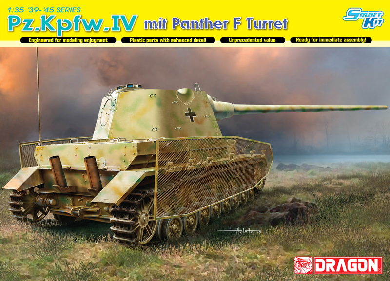 6824 1 35 Pz Kpfw Iv Mit Panther F Turret Dragon Plastic