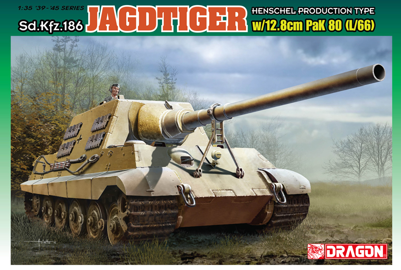 6827 - 1/35 Jagdtiger w/12.8cm PaK.80 (L/66) - Dragon Plastic