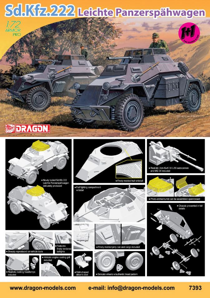 France 1940 Kfz Details about   Dragon Armor 1:72 Sd No 60406 Panzerspahwagen 222 Lte 