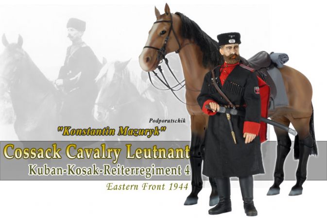 70475 - Konstantin Mazuryk, Cossack Cavalry Leutanant,  Kuban-Kosak-Reiterregiment 4, Eastern Front 1944 (Podporutschik) (Ch) -  Dragon Action Figures