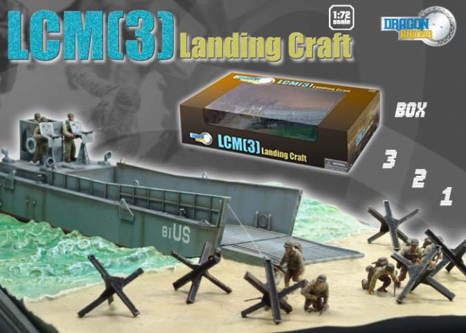 60205 - LCM(3) Landing Craft w/US Rangers + Diorama Beach - Dragon 