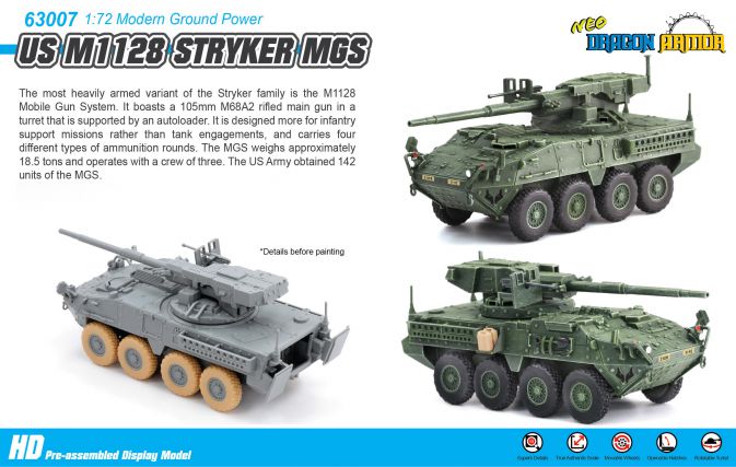 Dragon Models 1:72 M1128 Stryker MGS US Army 2nd Cavalry Rgt 